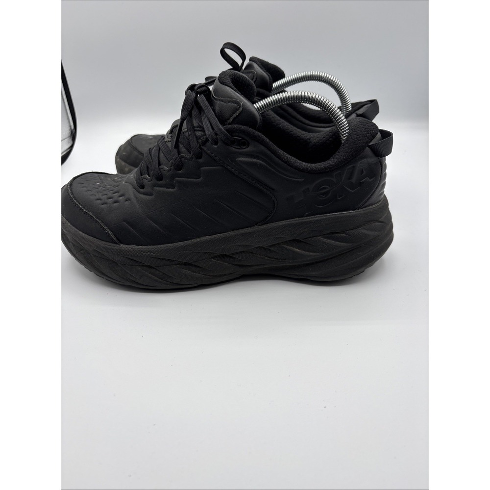 Hoka One One Bondi SR Shoes Womens Size 10 Black Leather Workwear No Insoles - Picture 3 of 11